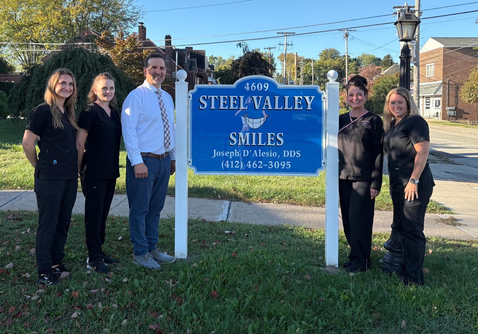 Steel Valley Smiles team outside the practice on Main Street in Munhall