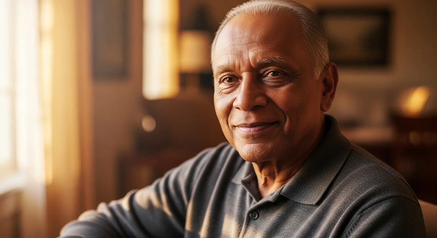 Senior patient relaxed and comfortable after root canal therapy