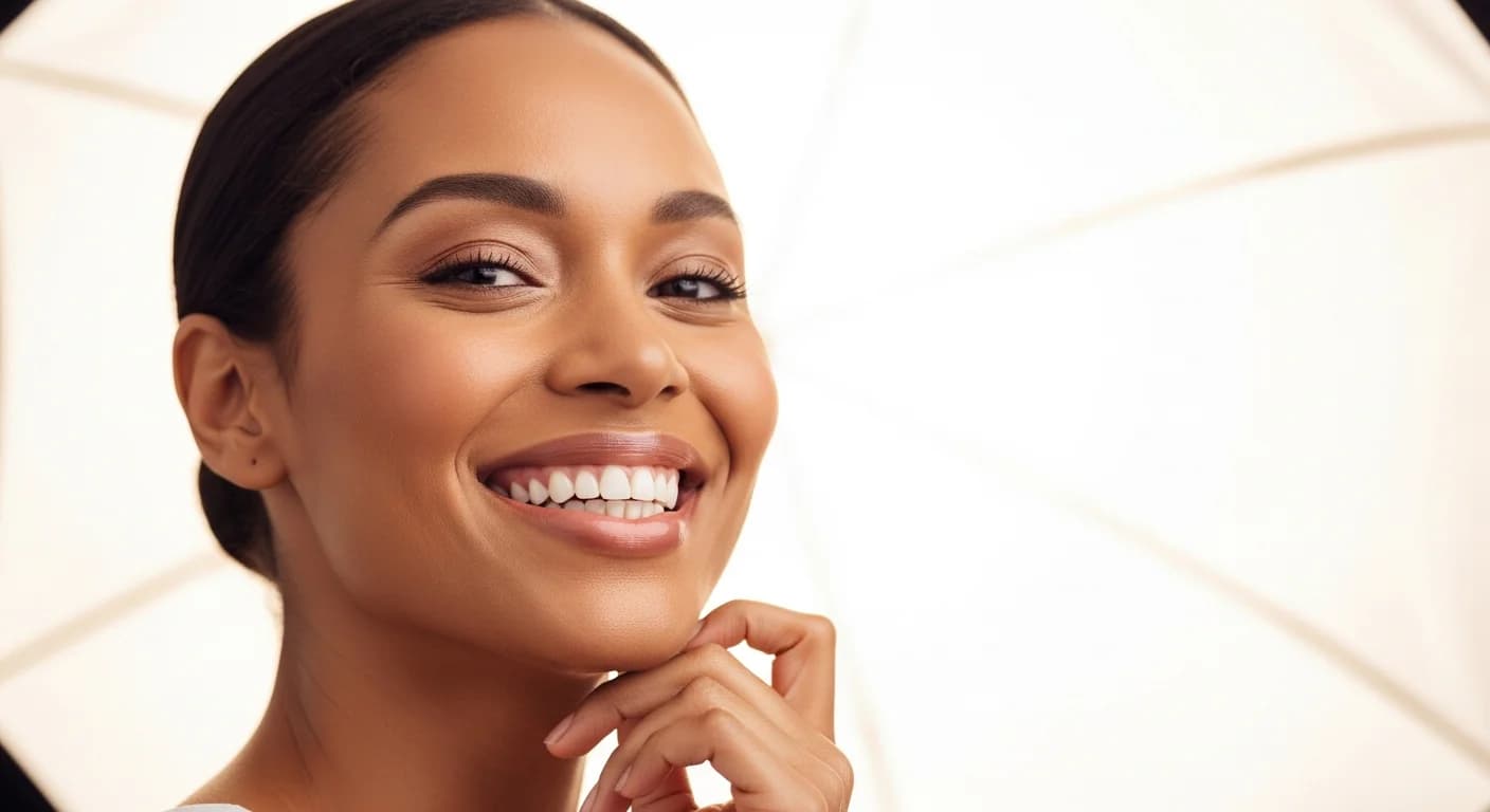 Radiant smile after cosmetic composite bonding treatment